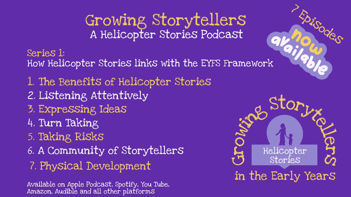 TrishaLeeWrites's tweet photo. I can't believe how busy this term has been. And I can't believe we have 7 podcast episodes live already. Plus 3 more still to go in Series 1.  We are exploring how Helicopter Stories links to the EYFS Framework.  Available https://t.co/u9lG0wN1m1 and all podcast places. https://t.co/Jv8gwN4dM8