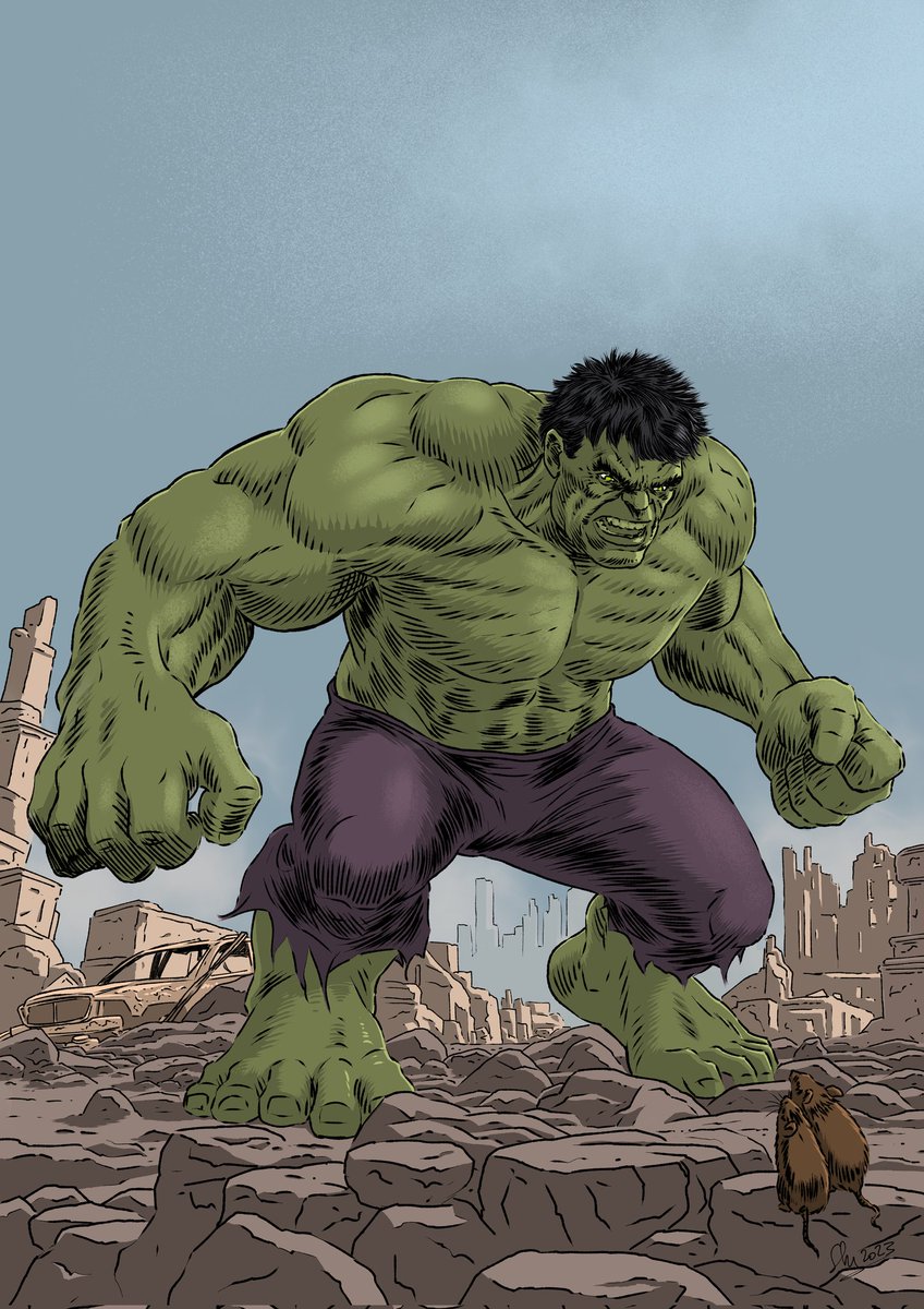 Is Hulk musophobic ? #artwork #illustration #drawing #dessin #Marvel #MarvelComics #comicsfanart #Fanart #comics #Hulk