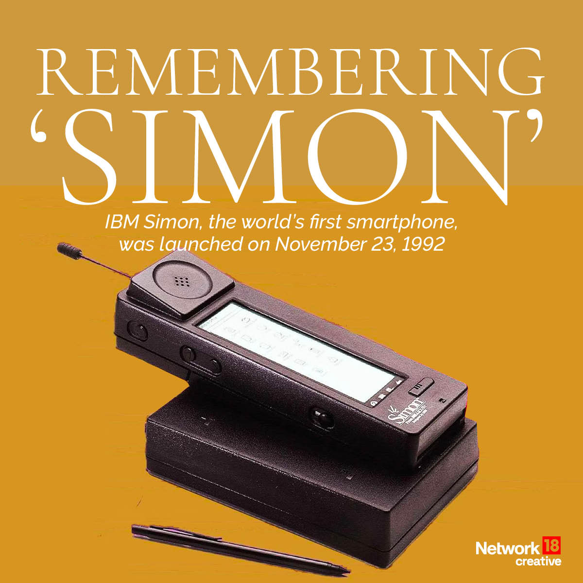 Nw18Graphics's tweet photo. Happy birthday, smartphone!

On Nov 23, thirty one years ago, first working prototype of the world’s first true #smartphone was launched. Things to know about #IBMsimon, the phone that introduced touchscreen, and paved the way for smartphones of today https://t.co/A7SV1yrAoE