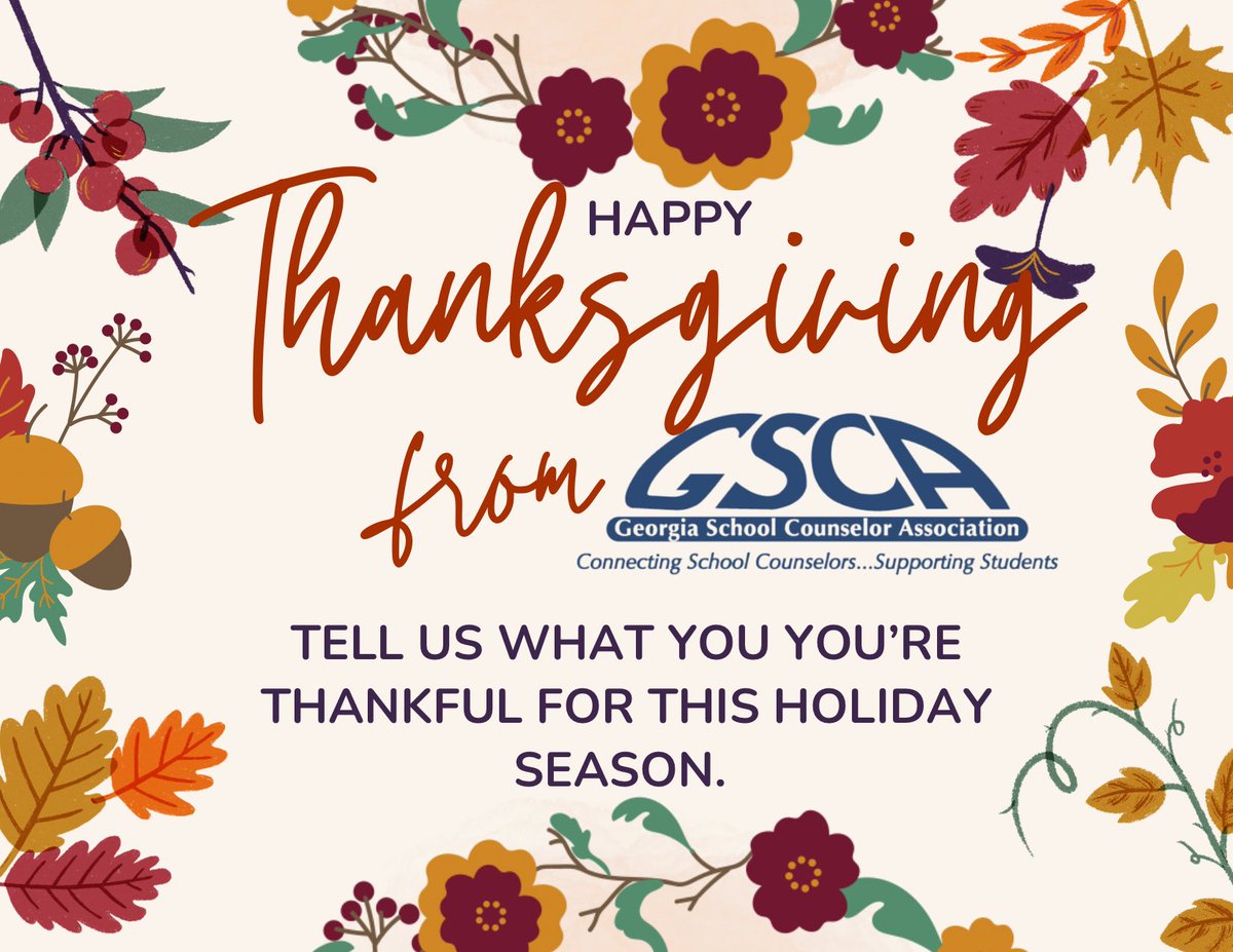 Happy Thanksgiving from GSCA. What are you thankful for this holiday season? #GSCA23 #HappyThanksgiving #MakingADifference