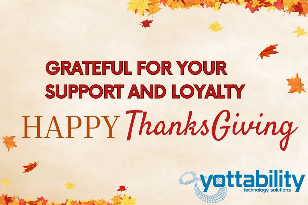 Yottability's tweet image. From our family to yours, we want to extend heartfelt Thanksgiving wishes to you, your colleagues, friends, and families. May this day be filled with gratitude, joy, and moments of togetherness. Enjoy a restful, safe, and joyous holiday surrounded by loved ones.