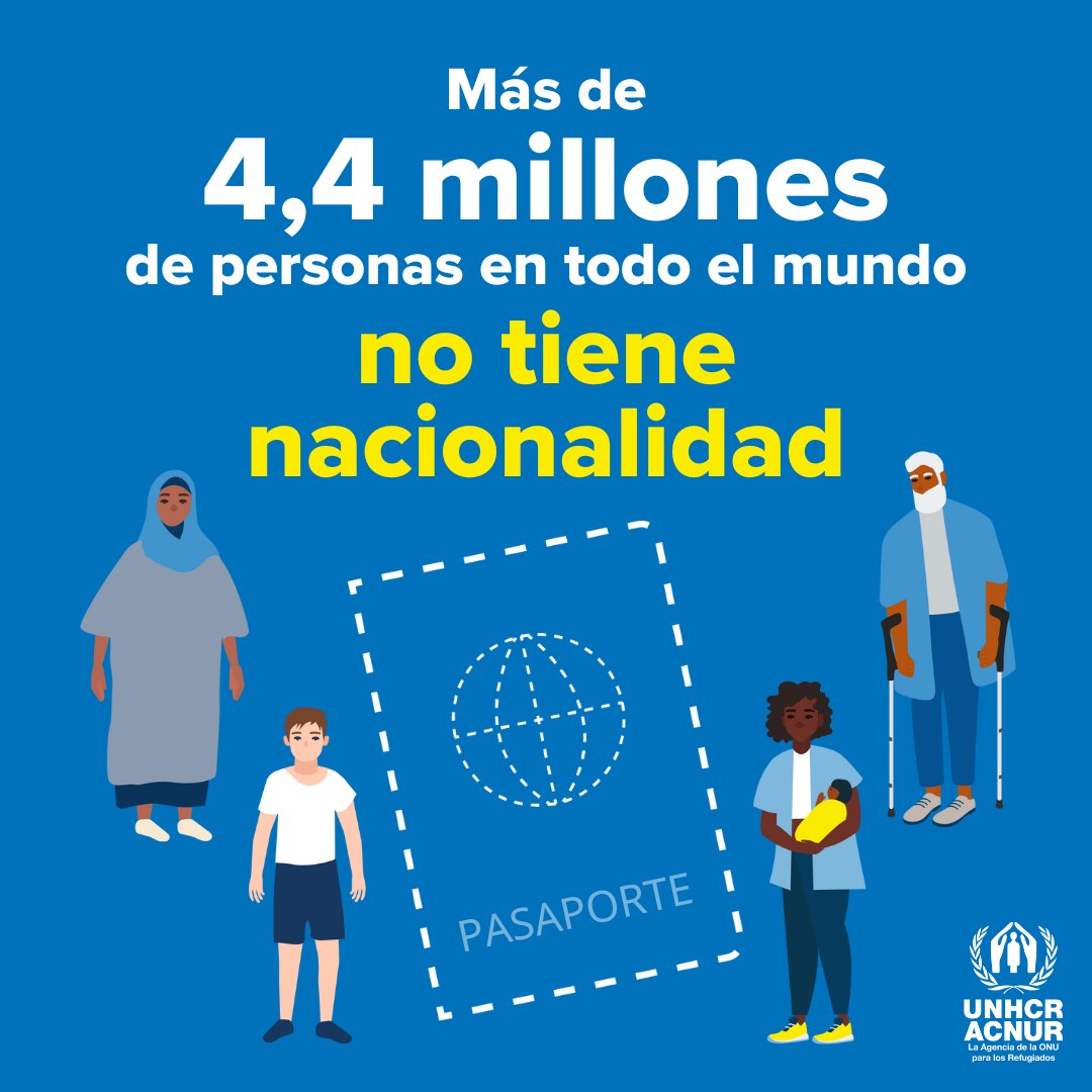 Tener una nacionalidad es un derecho humano fundamental, pero según el informe de #TendenciasGlobales, millones de personas siguen siendo invisibles. 

Merecen decir #YoPertenezco. Tenemos que actuar para poner #FinALaApatridia. 

Más información: bit.ly/3Sc3QYw