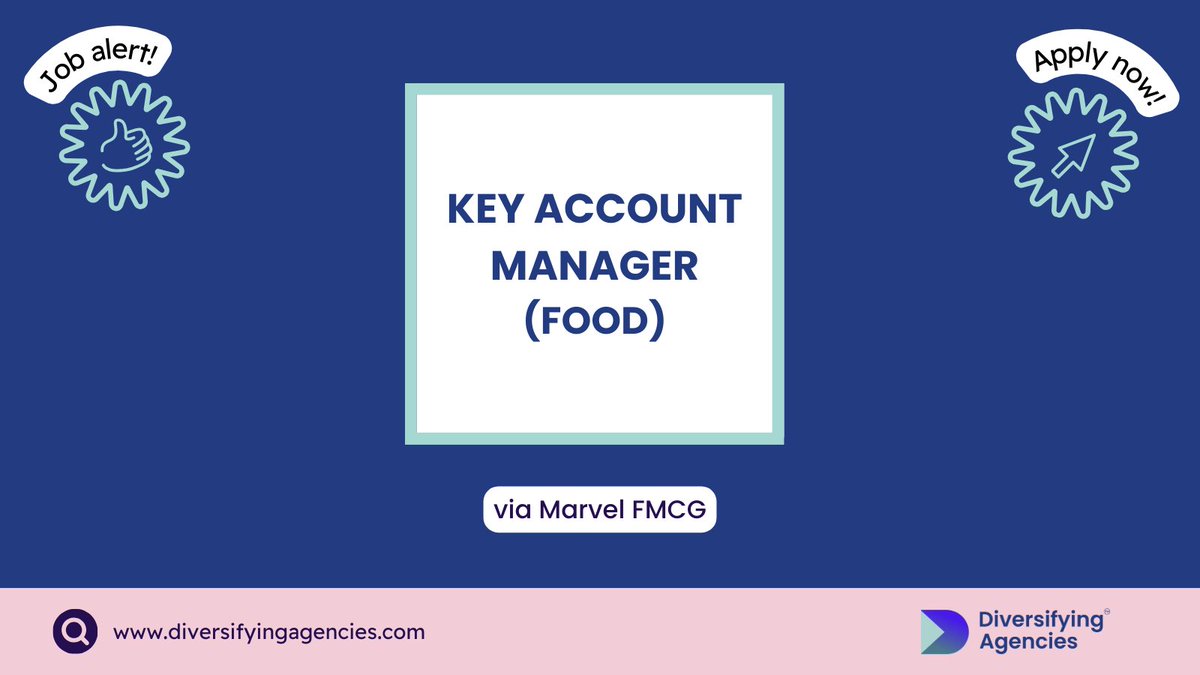 📣 Key Account Manager via Marvel FMCG 📍UK (Remote)⏳22nd December 2023 A food innovation company seeks a curious and ambitious Account Manager to develop and grow the business in their journey to £25m turnover and beyond. Apply now via: ow.ly/9MlT50QaG5j