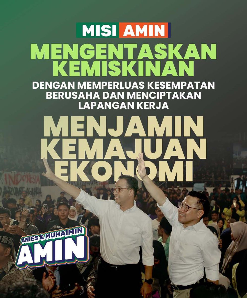 Pemimpin yang mengentaskan Kemiskinan, Menciptakan Lapangan Baru, Pemerataan Ekonomi

#AMINHapusKemiskinan
#AniesMuhaimin2024
<a href="/cakimiNOW/">A Muhaimin Iskandar</a>
<a href="/DPP_PKB/">DPP PKB</a>