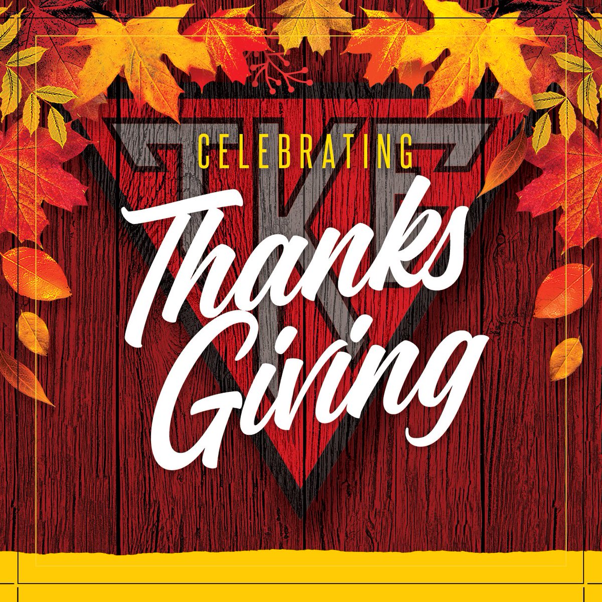 TKE_Fraternity's tweet photo. To all our Fraters, friends, and family, TKE wishes you a happy and safe Thanksgiving! We are thankful for all of you who help make our Fraternity the best in the world. #TKEnation #BM4BW https://t.co/Ul2QkOeRVS