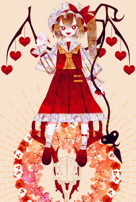 東方Project フランドール・スカーレット 色紙 手描きイラスト