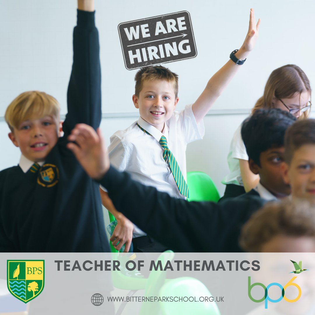 Do you know how to get the best out of students? We are seeking to appoint a reflective and committed teacher to join our successful Mathematics department from January, April or September 2024. Find out more here - bitterneparkschool.org.uk/our-school/job…