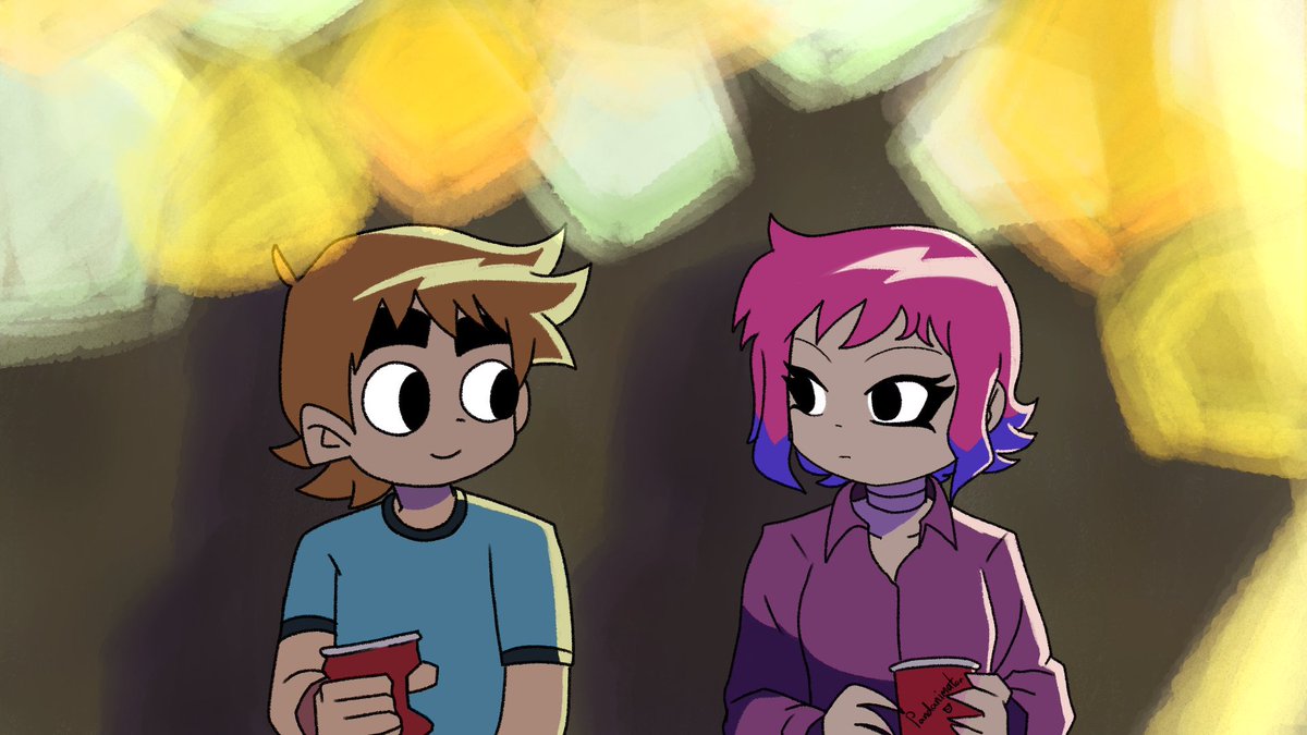 Screenshot redraw from #ScottPilgrimTakesOff 
Loved every episode and how great the comic style was adapted for animation. If you're a fan of the comics but hesitant to watch I'd recommend watching!

#ScottPilgrim #RamonaFlowers #Netflix #Fanart #scottpilgrimfanart