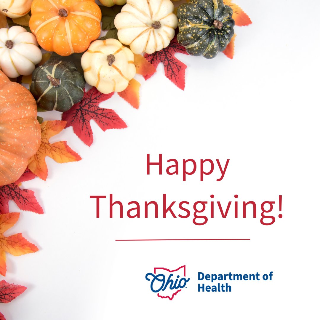 Happy Thanksgiving! 🦃Keep these food safety tips in mind while enjoying time with your friends and family! odh.ohio.gov/media-center/f…