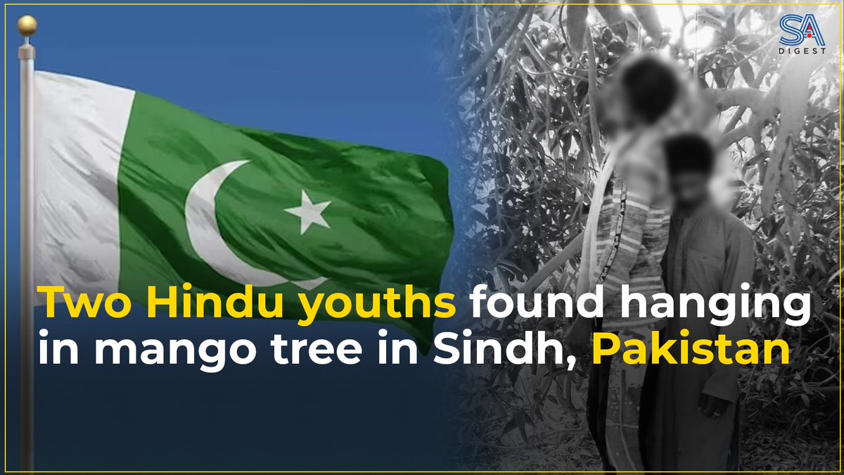 Two Hindu youths, Mukesh Meghwar and Mukesh Bheel, found hanging from a mango tree near Khuwaja stop in Tando Allahyar in Sindh, Pakistan.