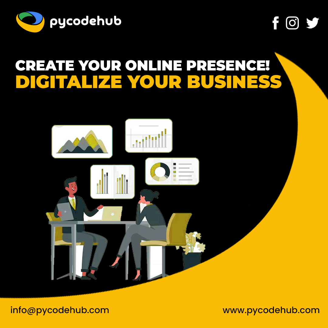 pycodehub's tweet image. Transform your business into a digital success story with PyCodeHub. Elevate your online presence and embrace the future of commerce seamlessly.
For more information, visit our website:
pycodehub.com
#PyCodeHub #DigitalRevolution #OnlinePresence #DigitalizeYourBusiness