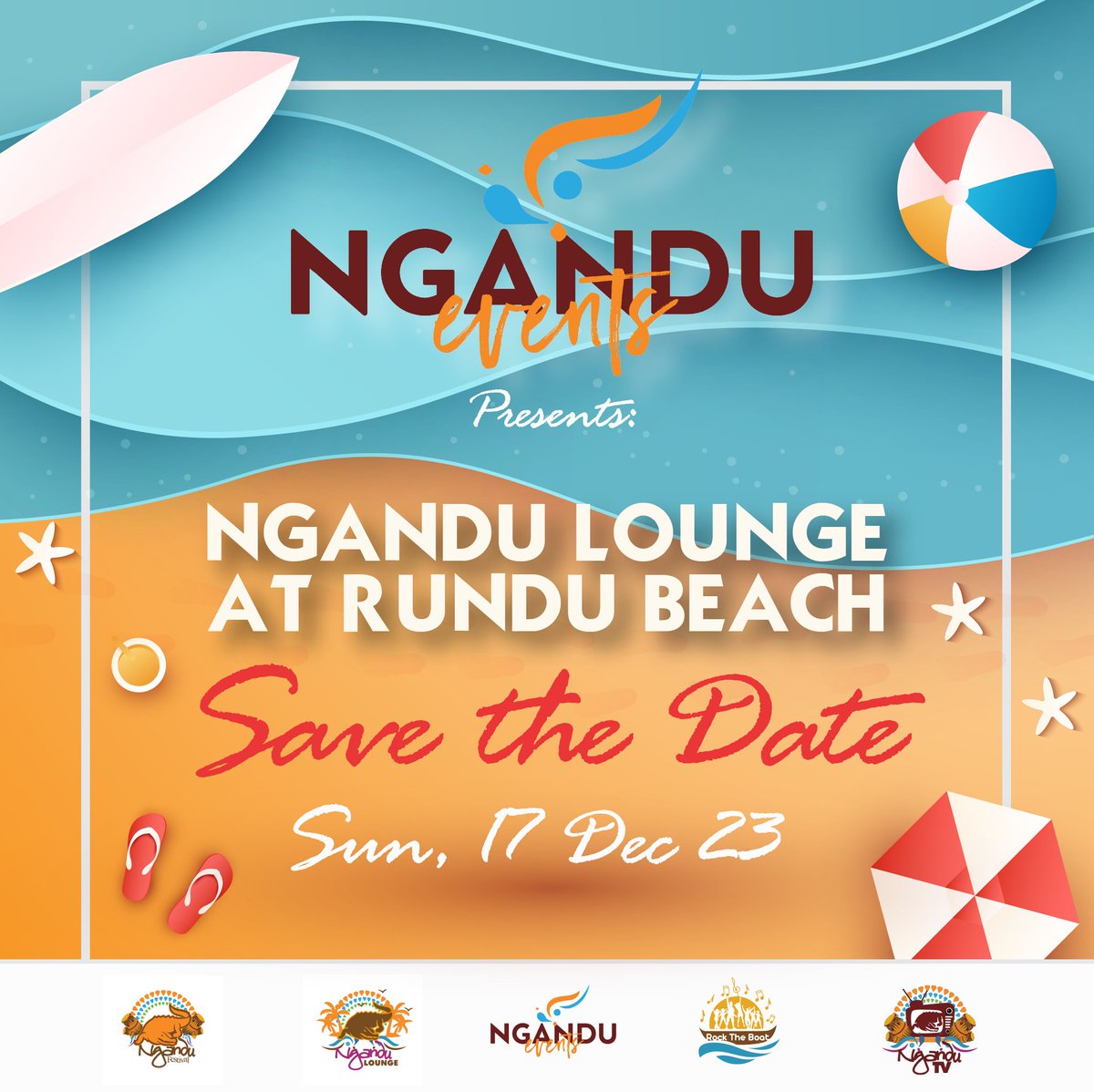 Introducing #NganduLounge at Rundu Beach.  | SAVE THE DATE| 17 December 2023| Get your finest summer drip ready 💦 🔥💃🏼 More details coming soon.