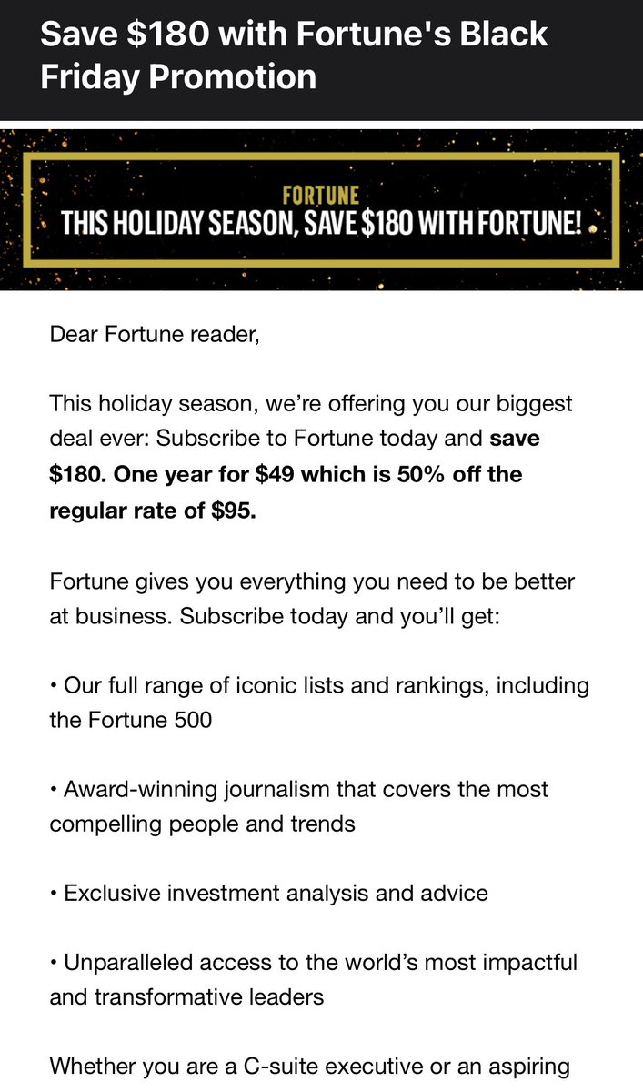 JasonBlenker's tweet photo. @FortuneMagazine for being financial people you’ve done a terrible job articulating the savings… $49 = $180??? #newmath where is the rest of the $$? https://t.co/VrLUOBAbNb