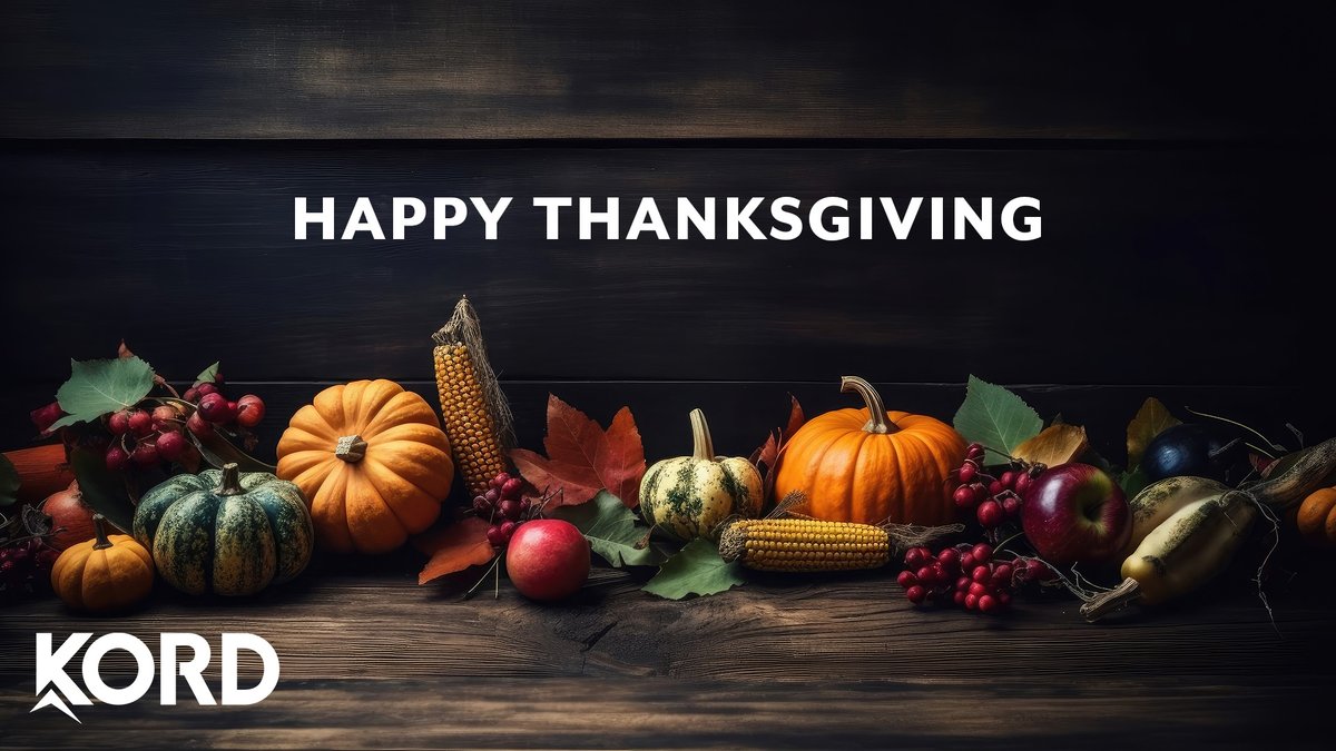 Happy Thanksgiving from KORD! We hope your day is filled with love and gratitude.