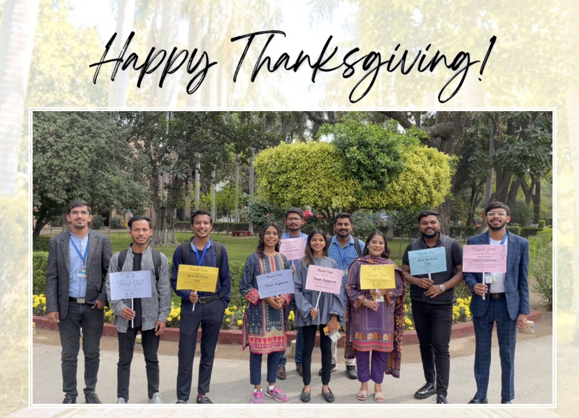Happy Thanksgiving from Friends of Forman Christian College! We are grateful for you!

#Thankful #Grateful #HigherEducation #EducationForAll #HappyThanksgiving