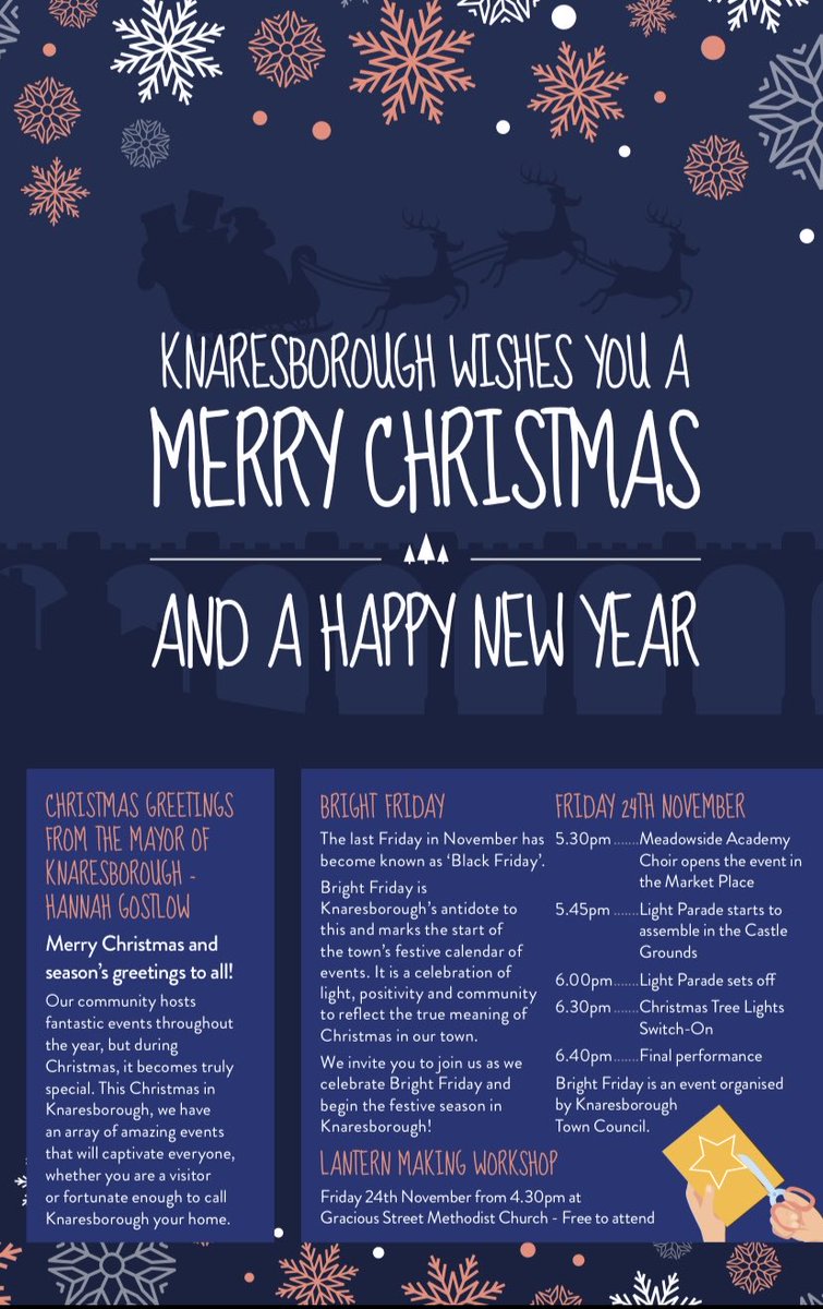 There are so many wonderful festive events happening in Knaresborough over the coming weeks. Be sure to keep an eye on websites and social media for news and updates about all the fantastic things happening this season.