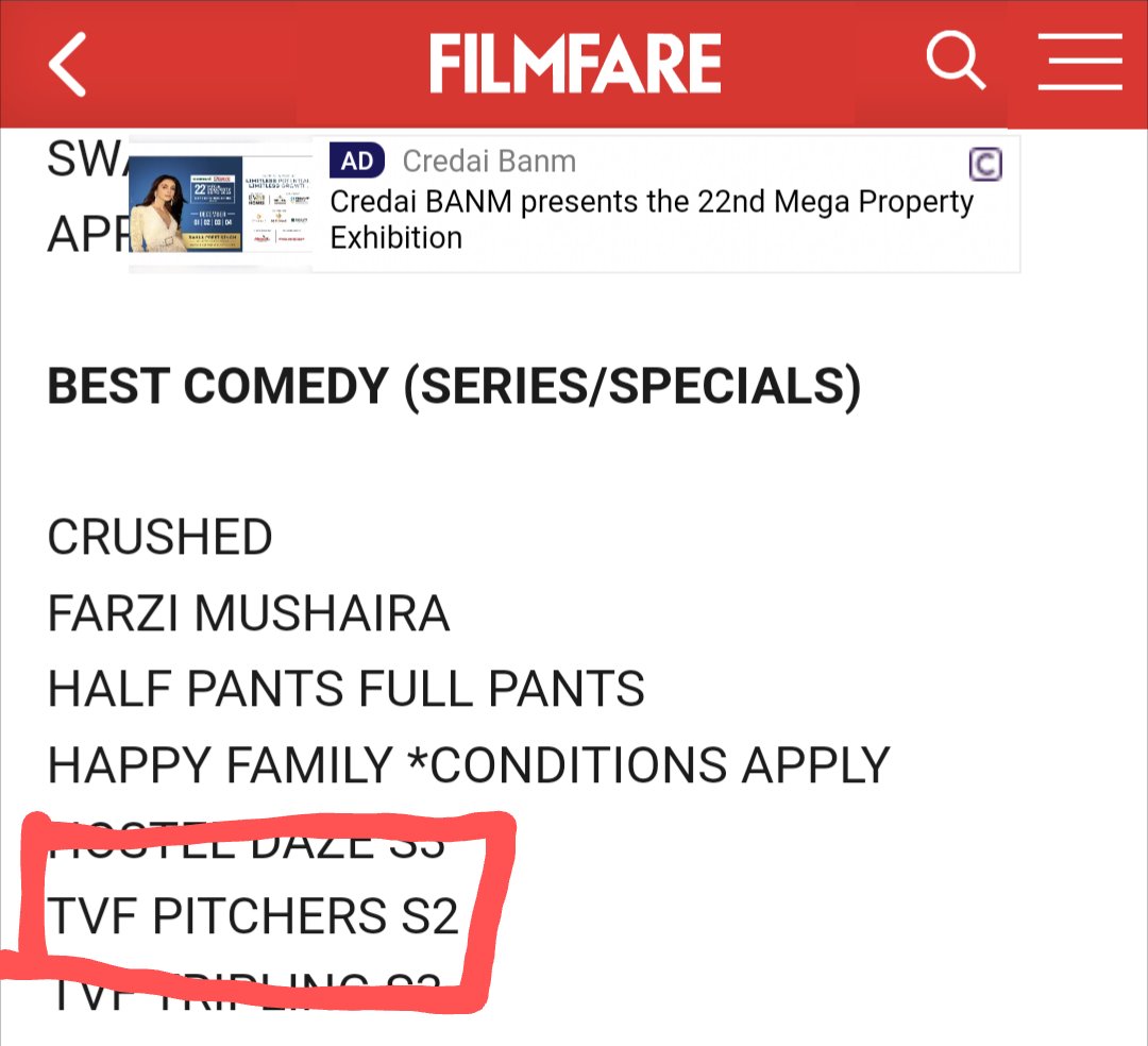 Pitchers Season 2 was a comedy? I don't think we made a funny show. It reminds me of that episode from Jaspal Bhatti's Flop Show where Vivek Shauq and Jaspal Bhatti's characters get the award for the best comedy and one of them says 'Humne toh tragedy banayi thi'.