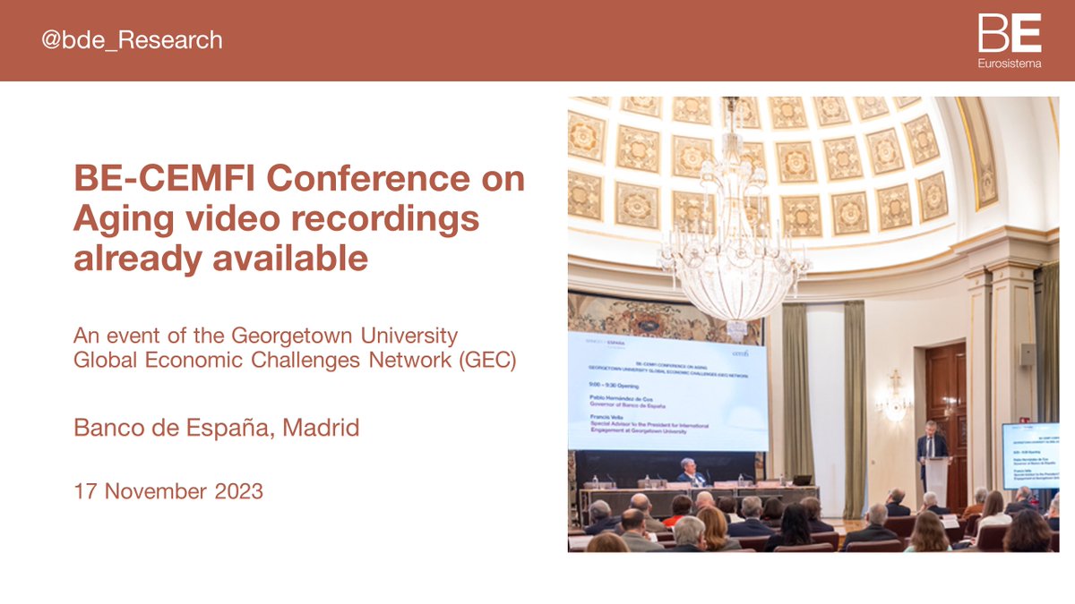 The video recordings of the BE- @CEMFInews Conference on Aging are already available at 📽️bde.es/wbe/en/noticia… #bdeResearch