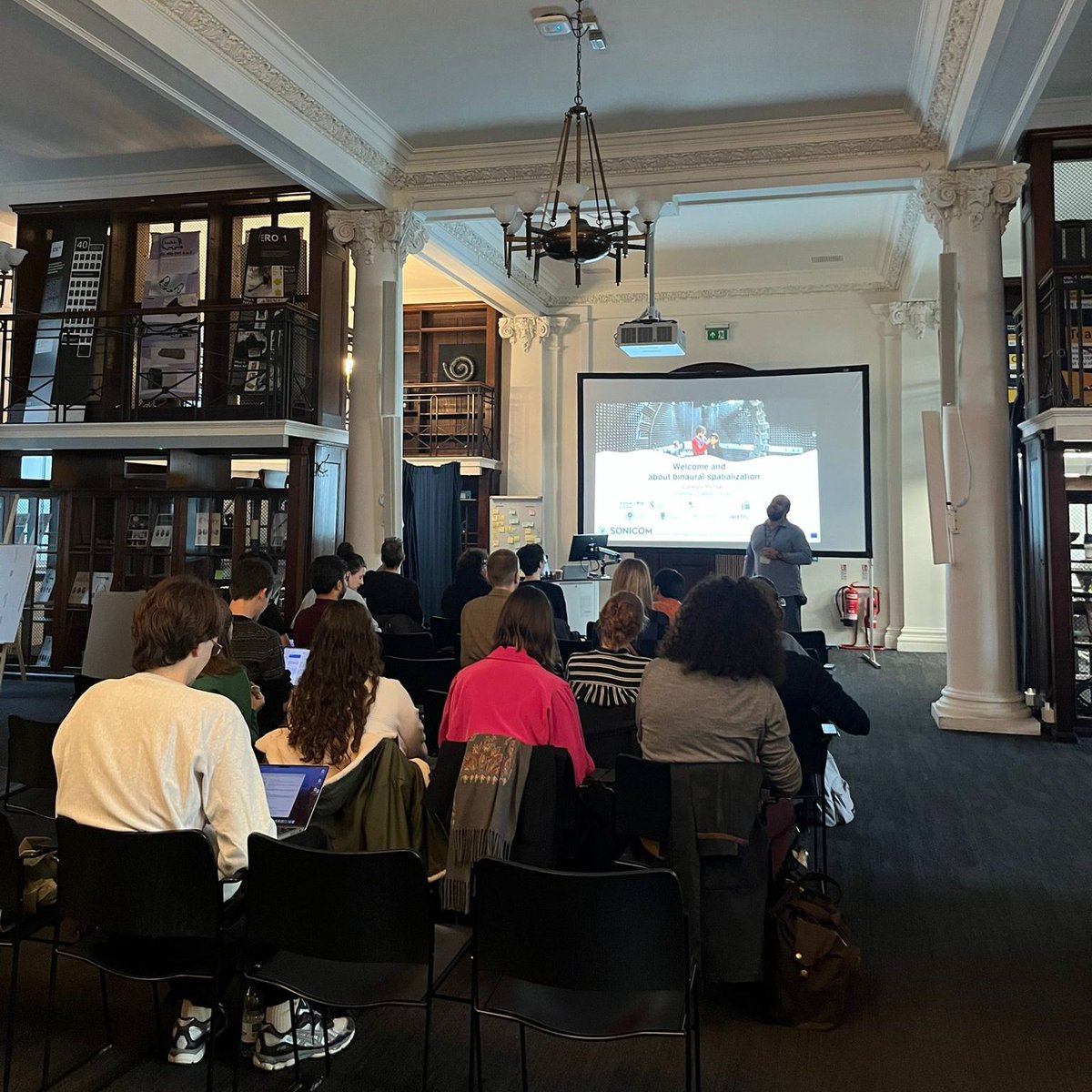 SONICOMproject's tweet photo. SONICOM lead Dr Lorenzo Picinali welcoming members of the #SECTG cluster to @imperialcollege this morning for an exciting Early Careers Workshop! https://t.co/JVKw5Sp6jz