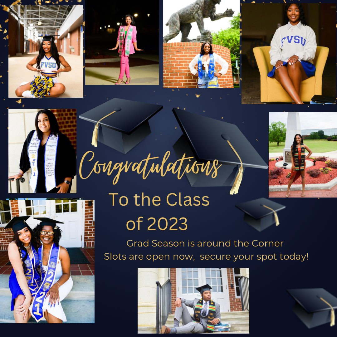 JBPerfectPhotos's tweet photo. It’s that time of year again graduates! Book your graduation photoshoots today
•DEPOSITS ARE REQUIRED FOR BOOKING •••• 

•This year shoots are limited to only the weekends! 

BOOK NOW  while spots are available 🎓📸.
#fvsu #jbtravelsandphotos #maconga  #middlegastate #Atl https://t.co/HxNjL9jdea