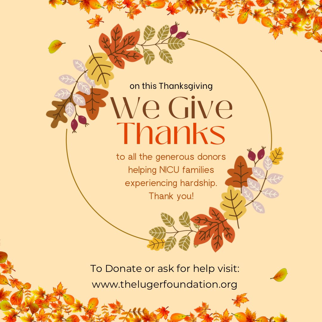 We give thanks to all the generous donors helping NICU families experiencing hardship.
Thank you!

To Donate or ask for help visit:
thelugerfoundation.org

#grateful #thankful #charitablegiving #medicaldebt #medicalexpenses #healthcarecosts #nonprofitorganization