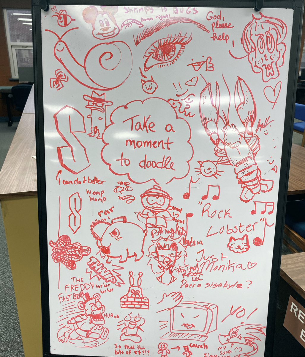 librarygrenfell's tweet photo. This might be our favourite whiteboard yet. π
#library #GrenfellCampus #MUNLibraries #drawing #StudyBreak https://t.co/WgyfO9EkMT