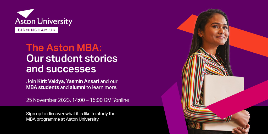 Looking to embark on your MBA journey in January 2024?

Join our upcoming webinar where MBA students and alumni will talk about their experiences of the course, what they gained from it and how they applied their learning by securing jobs.

👉 bit.ly/3uzxZao