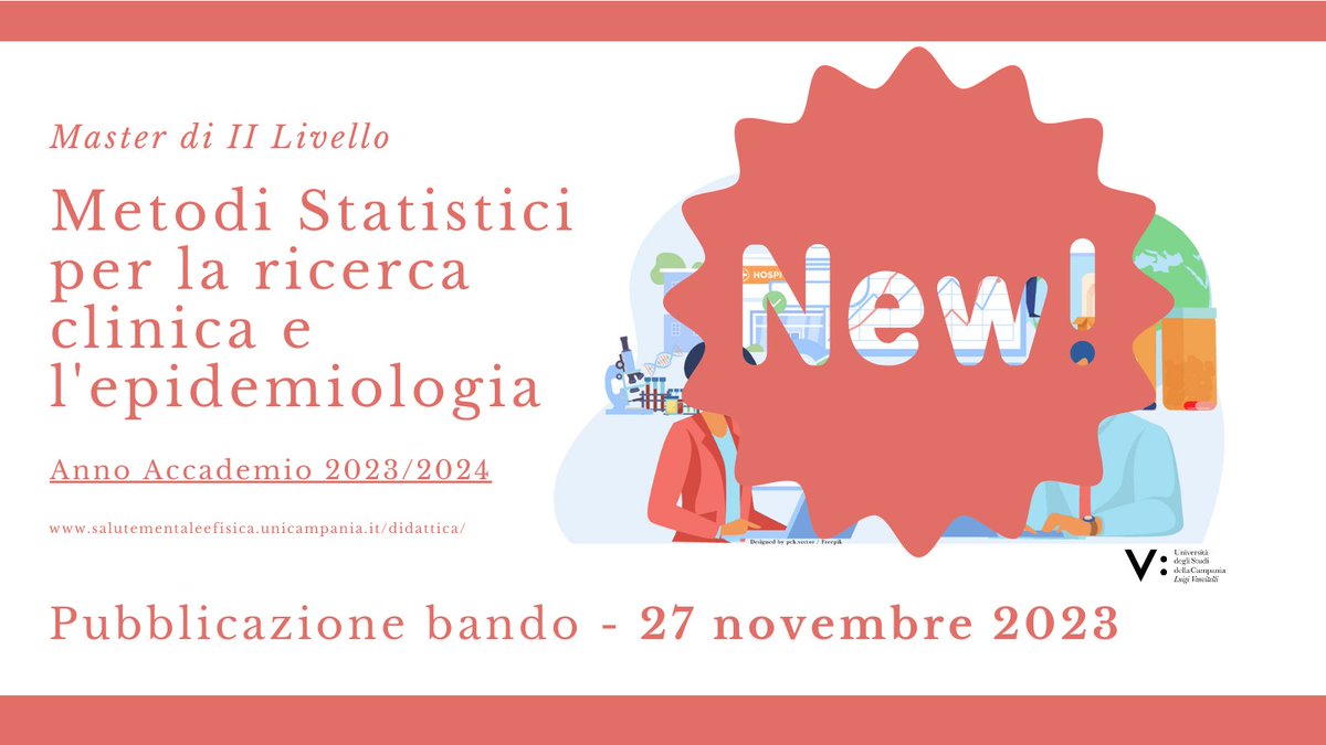 🎓 Annunciazione annunciazione! La prossima edizione del nostro Master in #Statistica per la #RicercaClinica e #Epidemiologia è in arrivo! 🚀 Diffondi la voce ed entra in contatto con noi! 🌐 Resta aggiornato per il bando ufficiale. #Master2023 #FormazioneAccademica