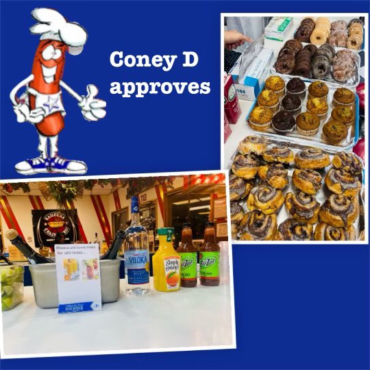 AmericanConey's tweet photo. Happy Thanksgiving! 🌭
Stop in for some Coney’s hot chocolate, donuts , beer, mimosas or bloody mary’s as you head to the parade or Lions game.  🏈
#DetroitParade #DetroitLions https://t.co/Mf3g0FLbHl