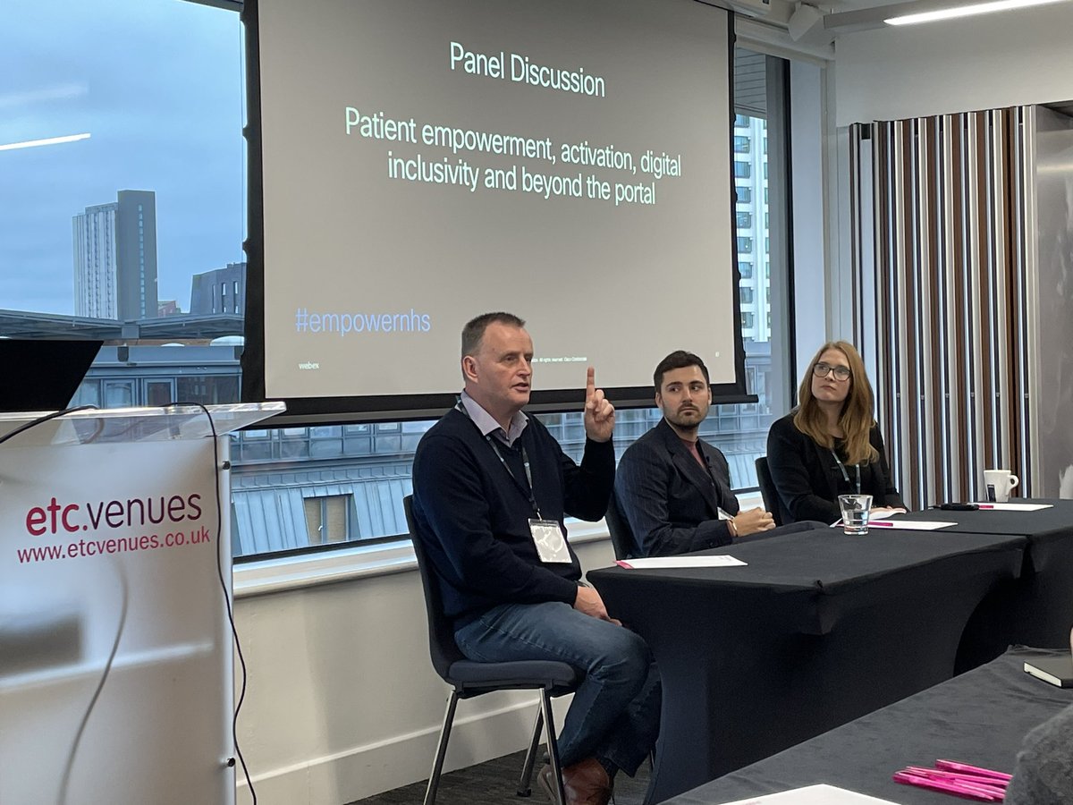 Matt Newby (@matt_newby) on Twitter photo Lively panel on patient empowerment at <a href="/healthcommuk/">Webex Connect for healthcare</a>’s #empowerNHS event. Fascinating point from <a href="/DeldarBenyamin/">Dr Benyamin Deldar</a> about patient comms and how it drives behaviour. ‘Owned’ NHS info most important until trust breaks, when ‘earned’ channels such as a person’s own networks take over. Lively panel on patient empowerment at <a href="/healthcommuk/">Webex Connect for healthcare</a>’s #empowerNHS event. Fascinating point from <a href="/DeldarBenyamin/">Dr Benyamin Deldar</a> about patient comms and how it drives behaviour. ‘Owned’ NHS info most important until trust breaks, when ‘earned’ channels such as a person’s own networks take over.