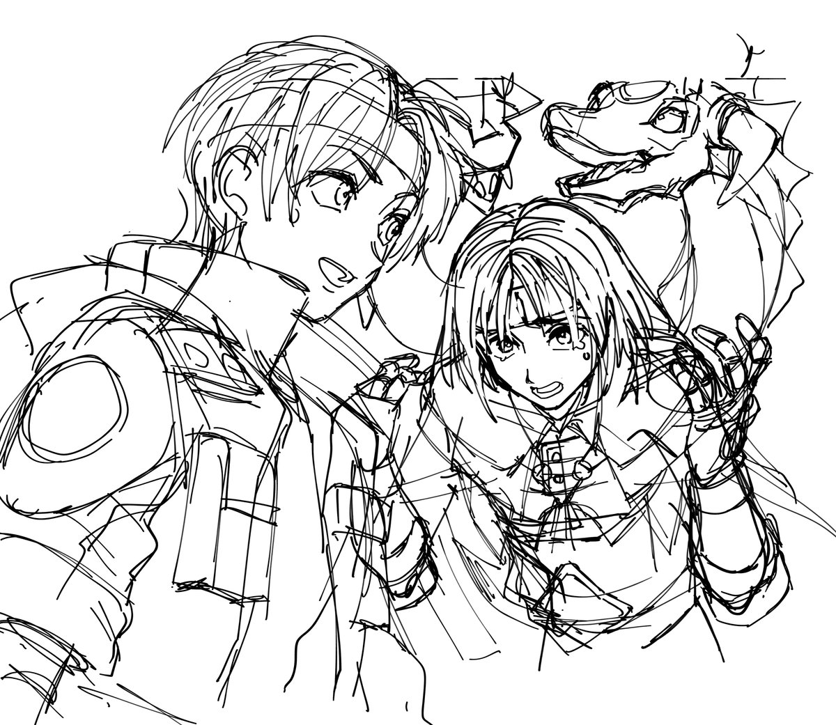 shio_asari's tweet photo. クロアシュの漫画描いてて、見返すとこのコマ別に要らんな…ってなったけど気に入ってたので供養 https://t.co/T3YQfTEnCZ
