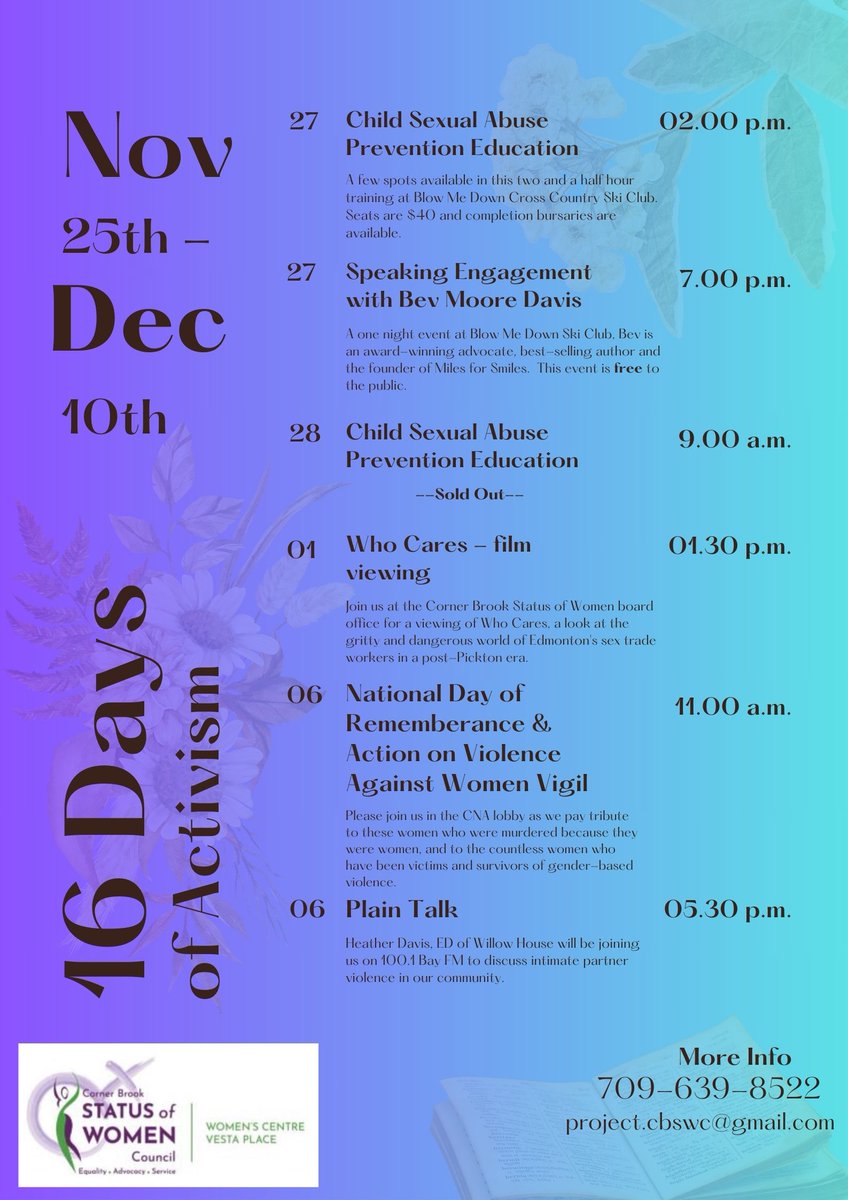 Corner Brook Status of Women Council tweet media