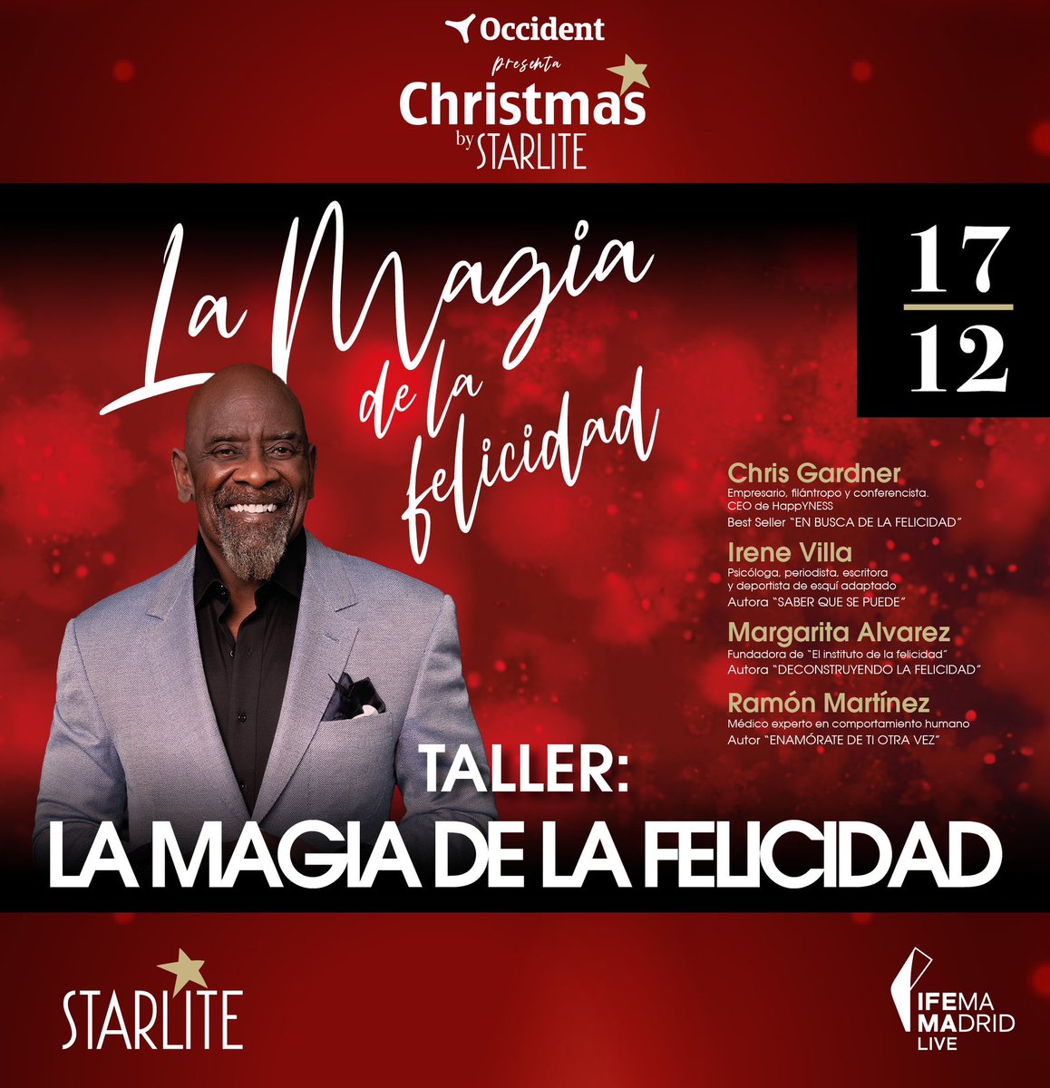 💫 Christmas by STARLITE acogerá un evento muy especial esta Navidad: “TALLER: LA MAGIA DE LA FELICIDAD” ofrecido por Fundacion Starlite y Working for Happiness 

🙌🏼 Será un taller inmersivo e interactivo en el que sus ponentes desarrollarán una jornada inspiracional con las