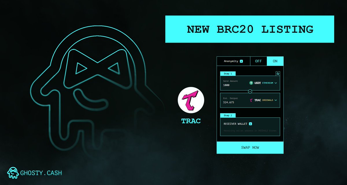 👻👻 BREAKING  👻👻

<a href="/GhostyCash/">Ghosty.Cash</a> added #TRAC into the #BRC20 list
Trade your BRC20's against any BRC20 token 👻👻🔥

join us 👇👇
t.me/GhostyDotCash

#GHSY #BRC20铭文 #brc20 #SATS #Ordinals $ghsy $GHSY $ordi $sats $rats #ETH #Bitcoin #BitcoinETF #BTC #Bitmaps #Gateio