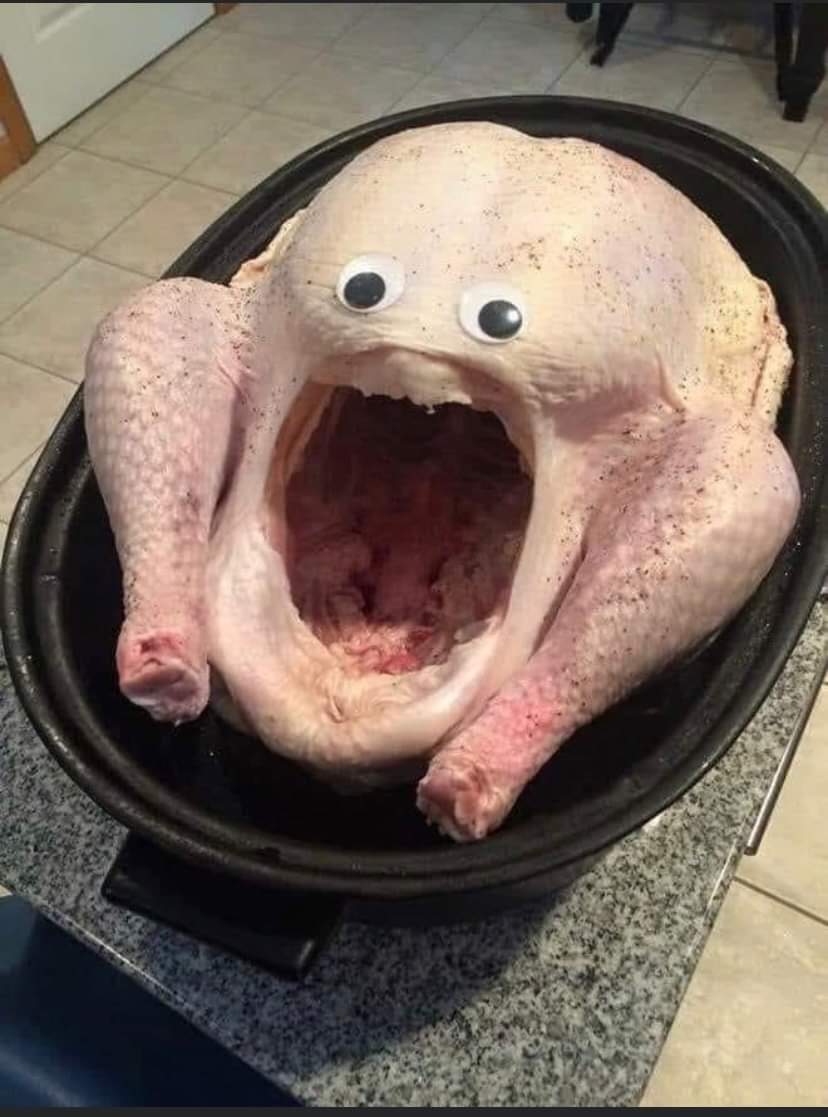 OOOOMMMMGGGG!
I will never look at a turkey the same way!  😂😂😂😂😂

  #ThanksgivingFunny #turkeyday #holidayhumor

Happy Thanksgiving Y'all 😊