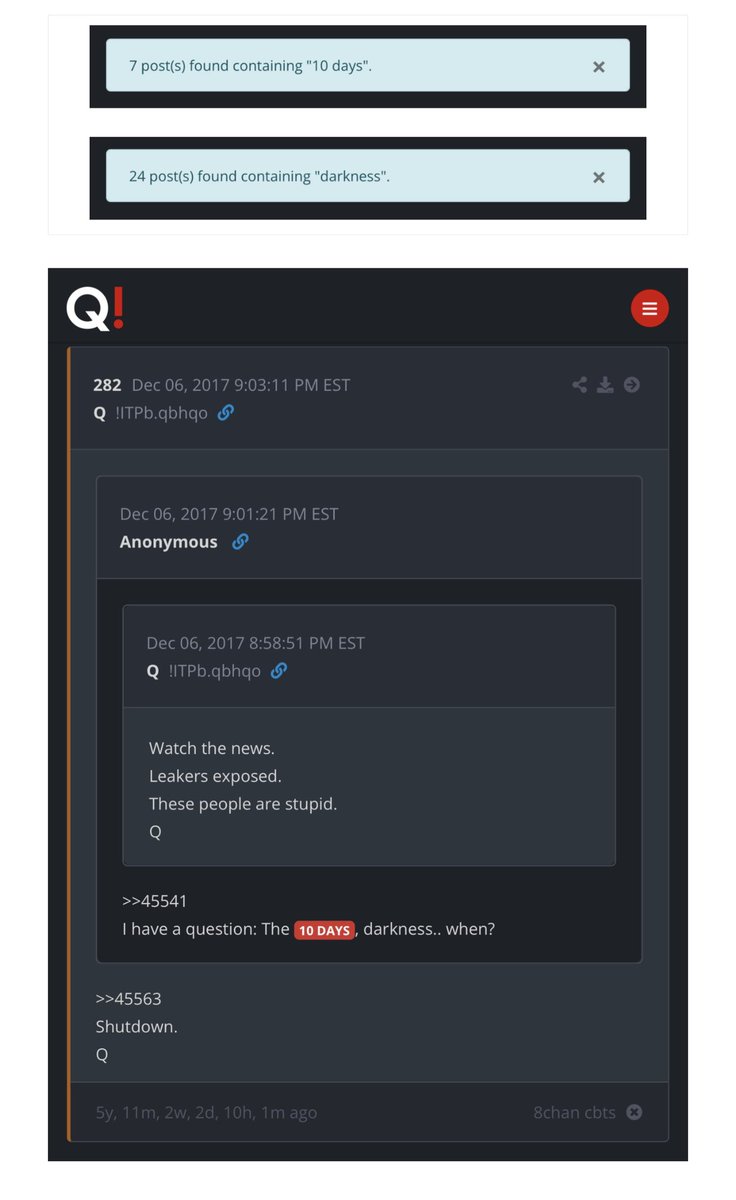 lghtwork's tweet photo. @EDranir You typed NK (_SpaceX) which reMINDed me of something I noticed.
#WeThePeople that did our own reSEARCH saw these on there=Q.

Many of us (THINK we) remember SEEing ‘10 days of darkness’ on 
here=Twitter/X and there.

Dear People 🙏 🛑 fearing what you see. 

#GodWins #Eyes2See https://t.co/FZjkbiUIu1