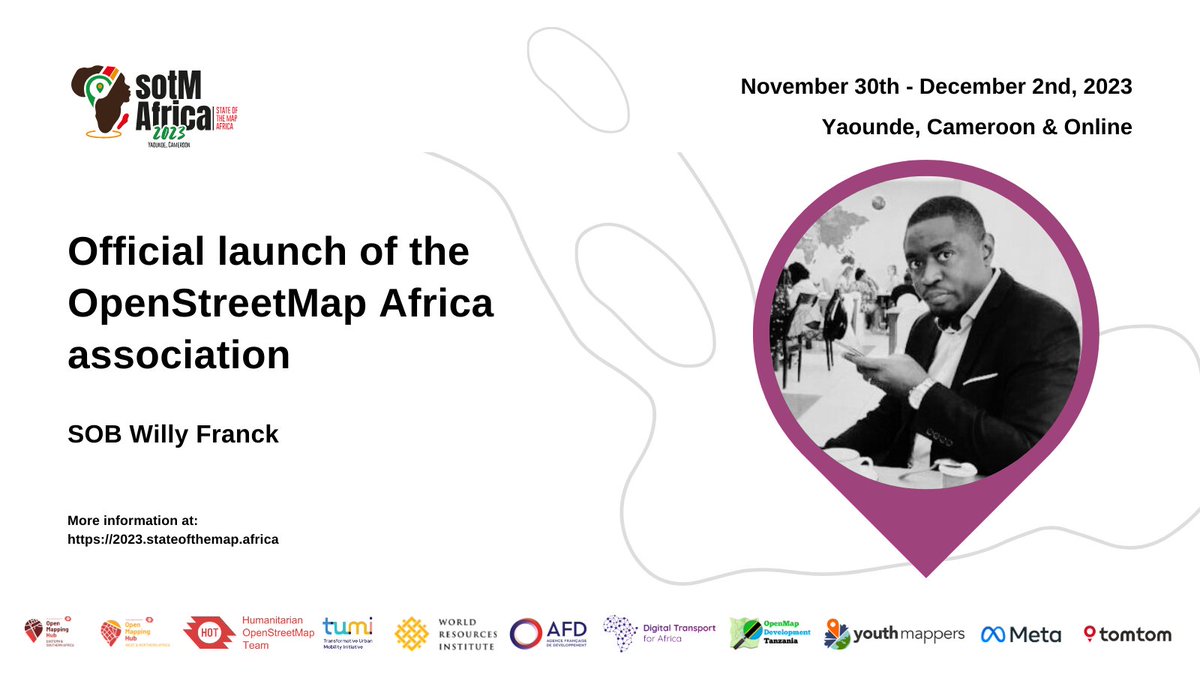 The Official Launch of the OpenStreetMap Africa Association will take place at #SotMAfrica2023, don't miss out on the founding General Assembly of the OSM Africa Association, a dedicated steering committee committed to driving the ideas discussed

Details: pretalx.com/sotm-africa-20…