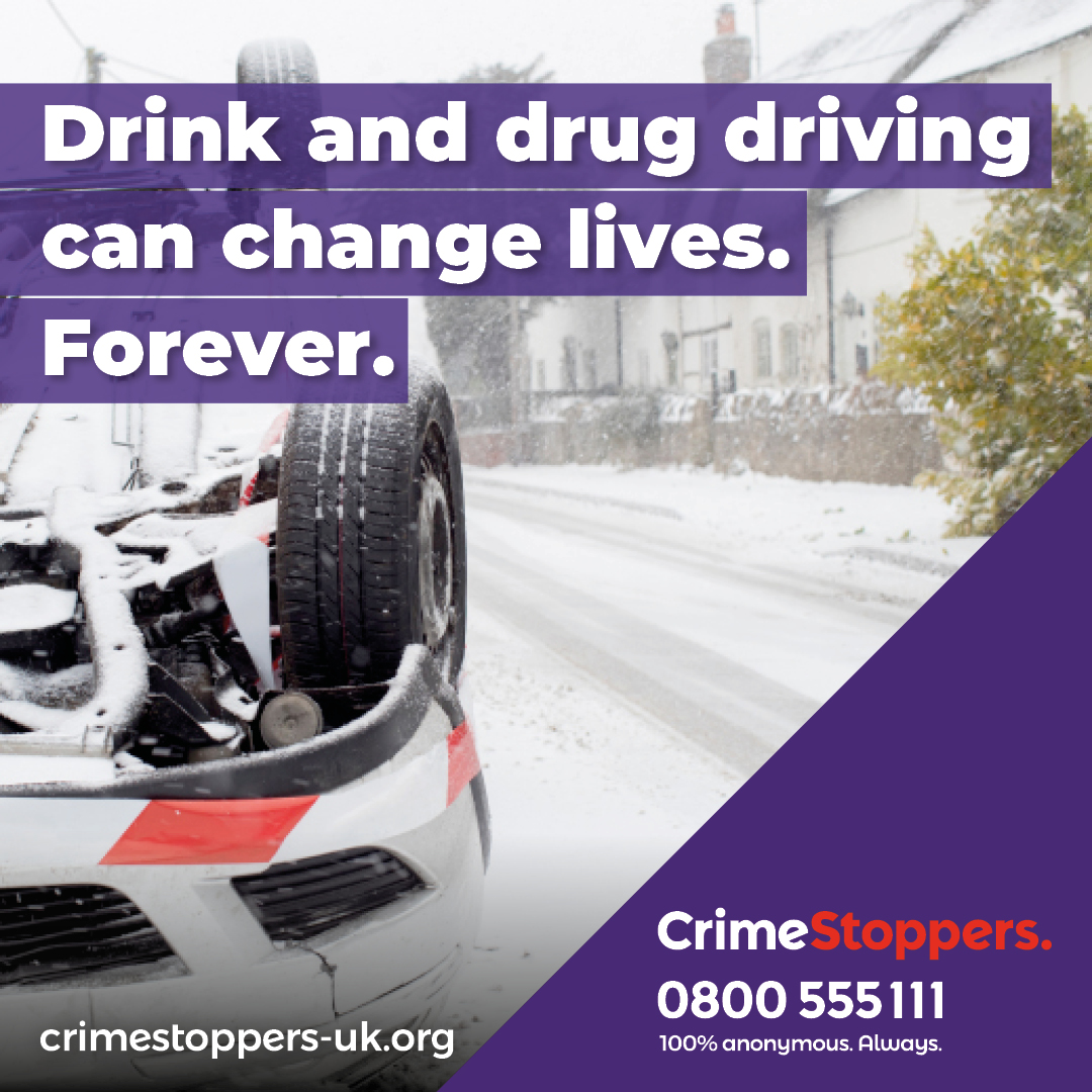 ⚠ Be careful this festive season ⚠ If you suspect someone is drink or drug driving regularly, tell @CrimestoppersUK what you know 100% anonymously #staysafe