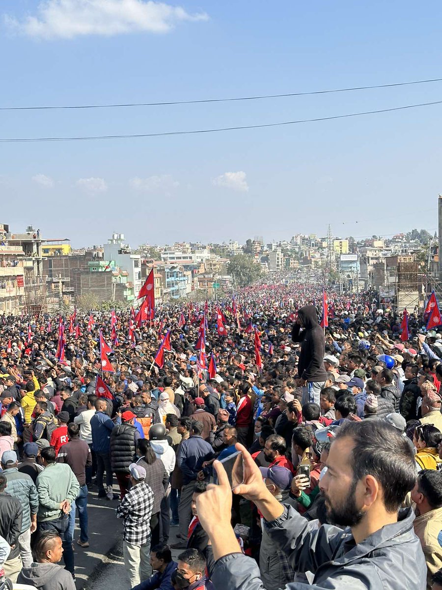 The proud Nepalis have taken to the streets for a final showdown to restore Hindu Monarchy. The days of sickular banana republic imposed upon by Antonia Maino✝️ are numbered.
Har Har Mahadev 🕉️
Ayo Gorkhali 🔥
उत्तिष्ठोत्तिष्ठ नेपाल उत्तिष्ठ सौरचन्द्र ध्वज 🇳🇵
#Nepal
#HinduRashtra