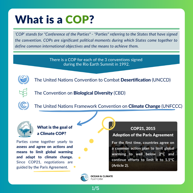 ocean_climate's tweet photo. [#COP28] D-7 before @COP28_UAE: the most significant COP since #COP21! ⏳ Do you want to know more about this event and the various issues that will be discussed, especially regarding the ocean 🌊? 

👀@ocean_climate answers your questions 👇

#GlobalStocktake #OceanforClimate