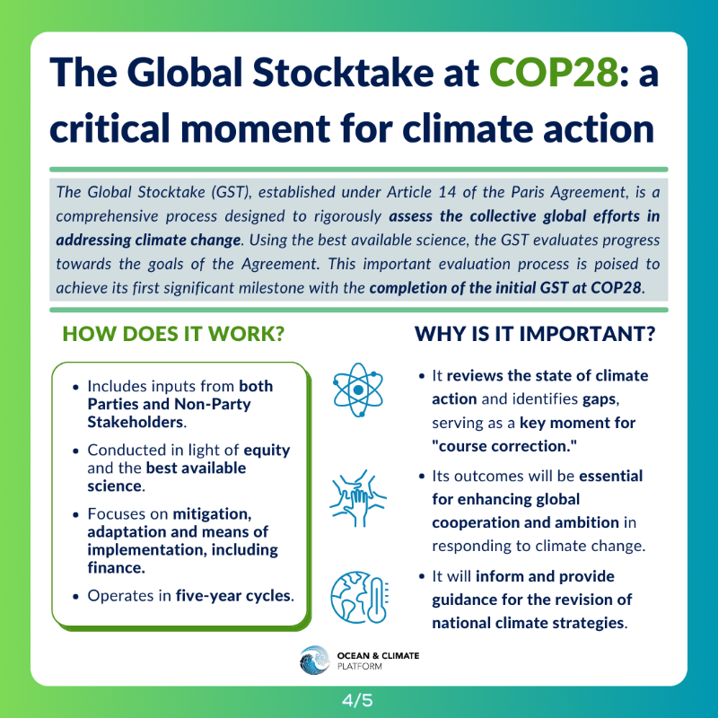 ocean_climate's tweet photo. [#COP28] D-7 before @COP28_UAE: the most significant COP since #COP21! ⏳ Do you want to know more about this event and the various issues that will be discussed, especially regarding the ocean 🌊? 

👀@ocean_climate answers your questions 👇

#GlobalStocktake #OceanforClimate