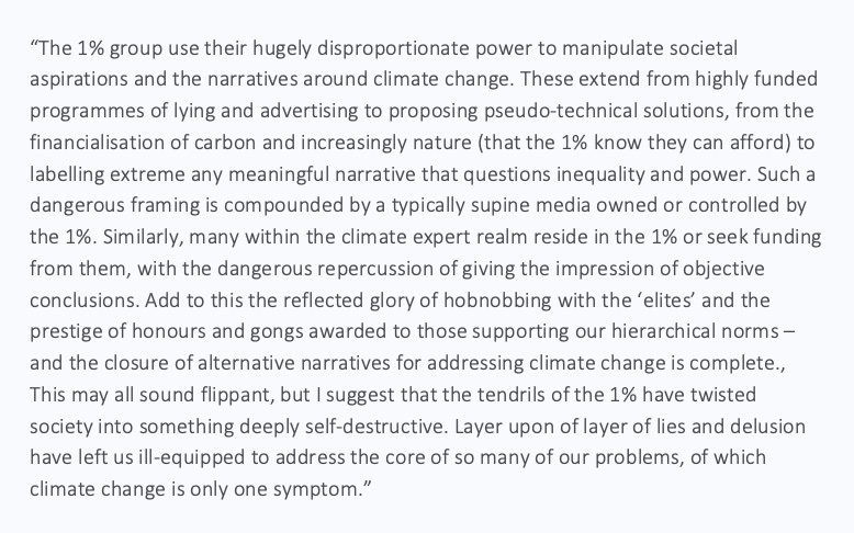 Attached is my longer reply to the Guardian question: 'The wealthiest 1 per cent of people on the planet are responsible for double the greenhouse gas emissions of the poorest half of people. When it comes to tackling the climate crisis, is this a problem? theguardian.com/environment/20…