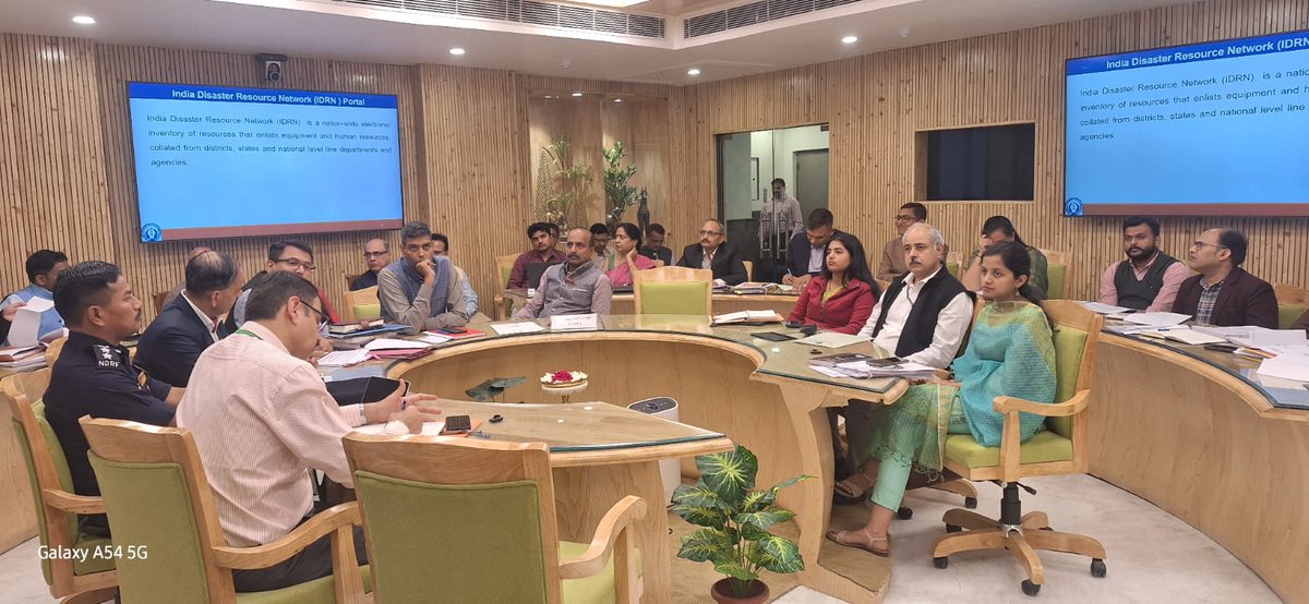 ndmaindia's tweet photo. A meeting regarding the #Earthquake Preparedness of NCT of Delhi was convened yesterday at @ndmaindia Bhawan under the Chairmanship of Shri. Kamal Kishore, Member & HoD, @ndmaindia, and the other senior officials of @ndmaindia.
#KnowYourNDMA https://t.co/qBpzQxsWse