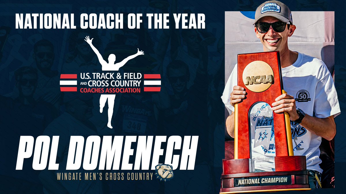 Wingate Bulldogs (@wu_bulldogs) on Twitter photo 🚨NATIONAL COACH OF THE YEAR 🚨
After leading #WINgate to the SAC, Region & National Championship, Pol Domenech has been named the 2023 Men’s Cross Country National Coach of the Year!!!
#OneDog | <a href="/Wingate_XCTF/">Wingate Track & Field and Cross Country</a> 🚨NATIONAL COACH OF THE YEAR 🚨
After leading #WINgate to the SAC, Region & National Championship, Pol Domenech has been named the 2023 Men’s Cross Country National Coach of the Year!!!
#OneDog | <a href="/Wingate_XCTF/">Wingate Track & Field and Cross Country</a>