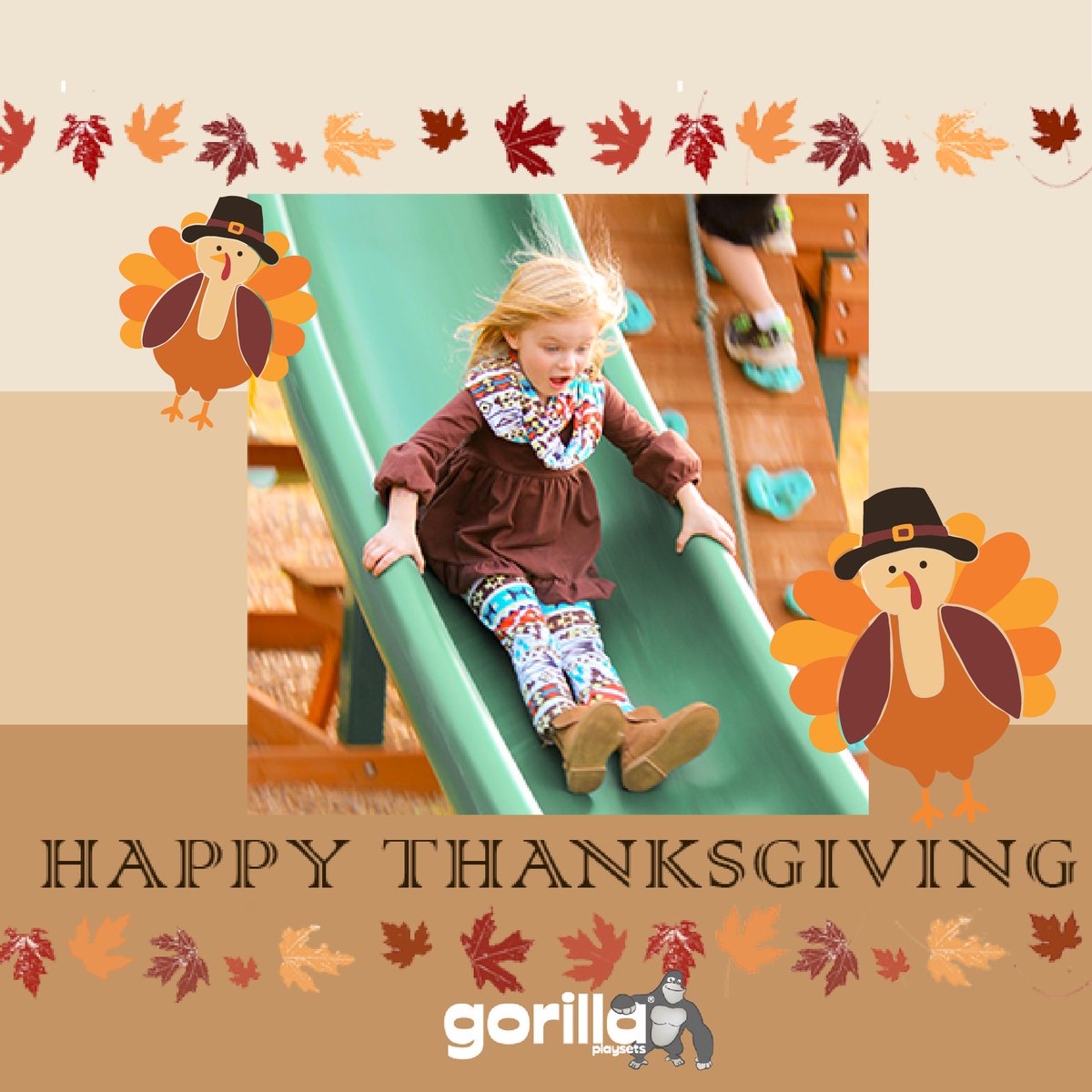 Playtime is something to be thankful for. Happy Thanksgiving from Gorilla Playsets! 🦃🍂 #HappyThanksgiving2023 #GorillaPlaysets