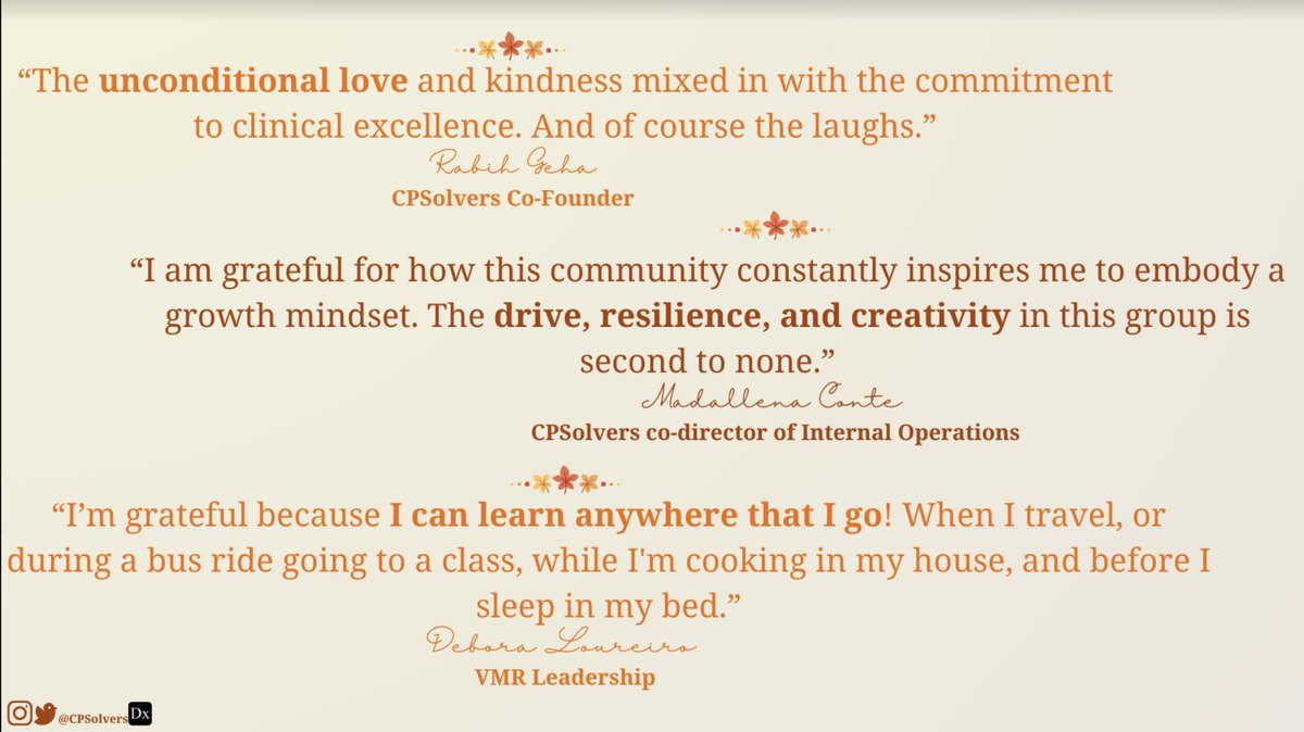 Happy Thanksgiving from the CPSolvers Family to you!

These are just some of the things our leadership is thankful for this year.

Thank you to our entire community for making CPSolvers a safe space for learning!