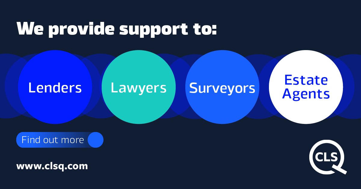CLSQLimited's tweet photo. Through our combination of trusted products and services, we provide support to #Lenders, #Lawyers, #Surveyors and #EstateAgents across the whole #property lifecycle.

Find out how we can support you: https://t.co/TBm02wo0xr https://t.co/T9tg1paAZu