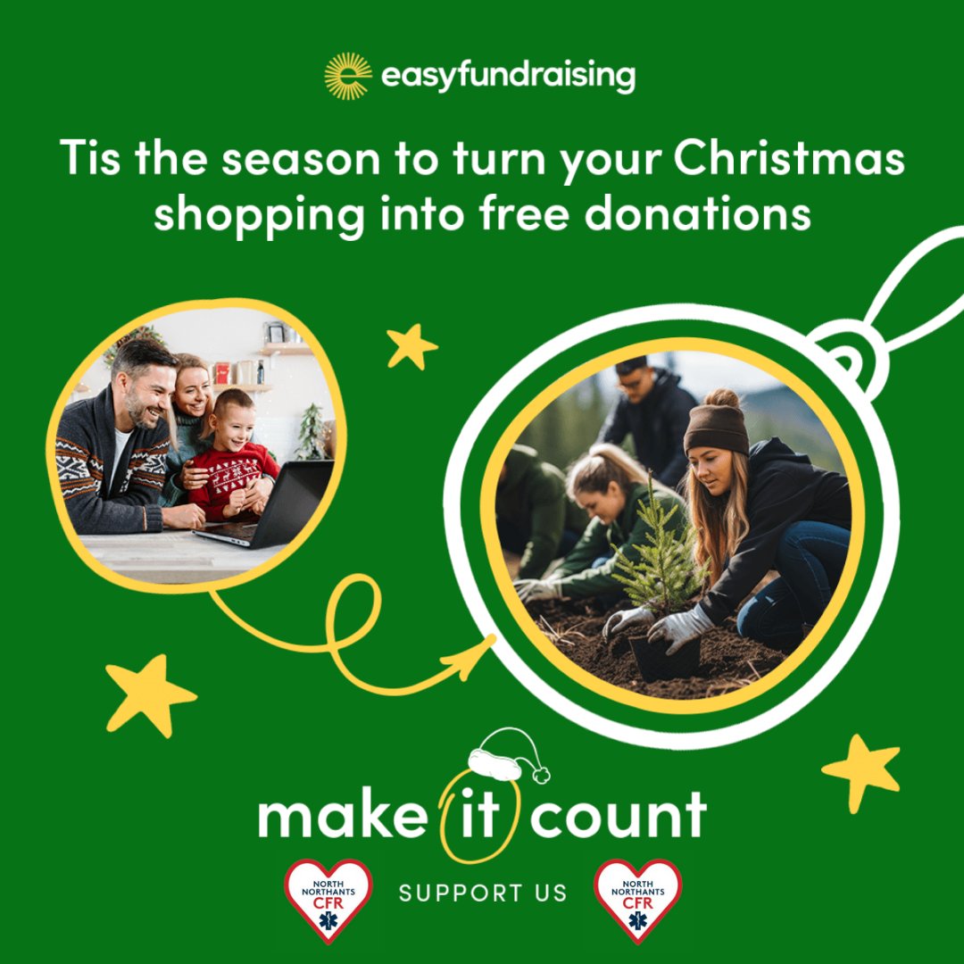 North Northants CFR ๐ (@n_northantscfr) on Twitter photo ๐Please remember to use <a href="/easyuk/">easyfundraising</a> when you do your Christmas shopping. Over 7,500 brands will donate to NNCFR at no extra cost to you- so you can raise donations when you buy; gifts, decorations, food shopping or anything else! #MakeItCount easyfundraising.org.uk/causes/northnoโฆ
#easyfundraising ๐Please remember to use <a href="/easyuk/">easyfundraising</a> when you do your Christmas shopping. Over 7,500 brands will donate to NNCFR at no extra cost to you- so you can raise donations when you buy; gifts, decorations, food shopping or anything else! #MakeItCount easyfundraising.org.uk/causes/northnoโฆ
#easyfundraising