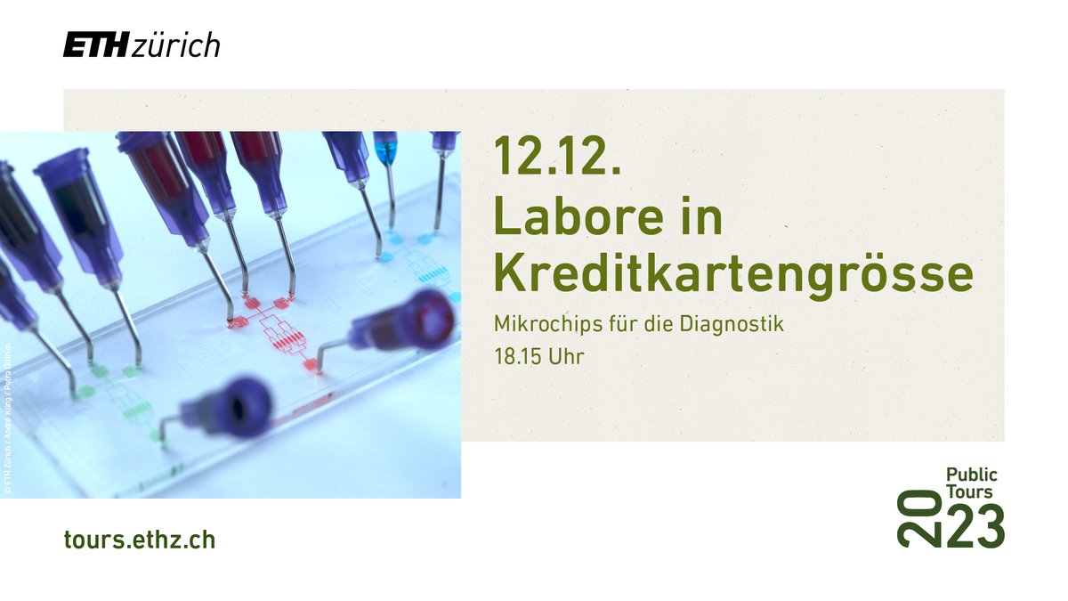 D-BSSE, ETH Zurich (@eth_bsse) on Twitter photo <a href="/ETH_en/">ETH Zurich</a> Public Tour: On 12 December, at 6:15 PM, the public is invited to learn about microchips and their great use for medical and diagnostic applications or biological analyses. Please register:
> u.ethz.ch/1RGD5
<a href="/BioanalyticsLab/">Bioanalytics Group at ETH Zürich</a> <a href="/ETH_en/">ETH Zurich</a> Public Tour: On 12 December, at 6:15 PM, the public is invited to learn about microchips and their great use for medical and diagnostic applications or biological analyses. Please register:
> u.ethz.ch/1RGD5
<a href="/BioanalyticsLab/">Bioanalytics Group at ETH Zürich</a>