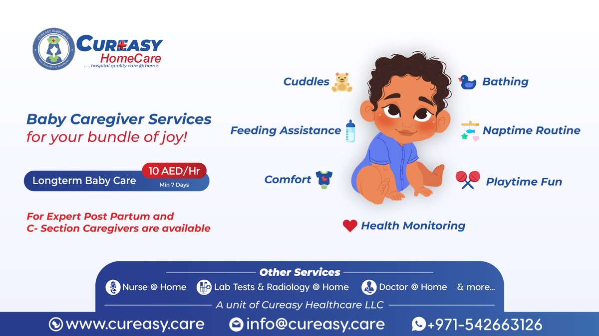 Expert at-home service for baby care.

From cuddles to feeding and bathing, we've got your baby's well-being covered. 💖🍼

#babycaregiver #postpartumfitness #postpartumhealth #postpartumsupport #postpartumrecovery #postpartumcare